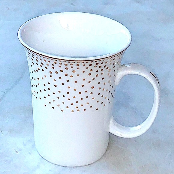 GRACES TEAWARE METALLIC GOLD DOTS COFFEE MUG CUP NEW PORCELAIN - Picture 3 of 6
